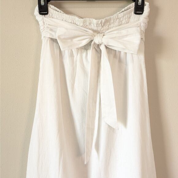 Tommy Bahama White & Blue Strapless Nautical Linen Blend Maxi Dress Size Small - Picture 5 of 10